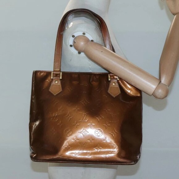LOUIS VUITTON Monogram Vernis Houston Hand Bag Bronze - Picture 1 of 16